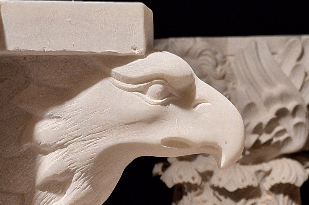 Carved marble eagle