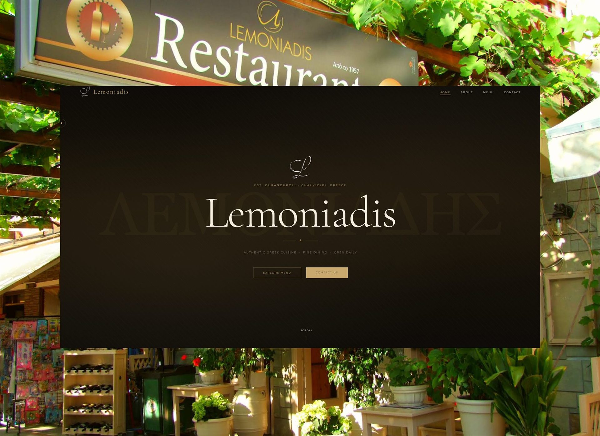 The seaside table at Lemoniadis